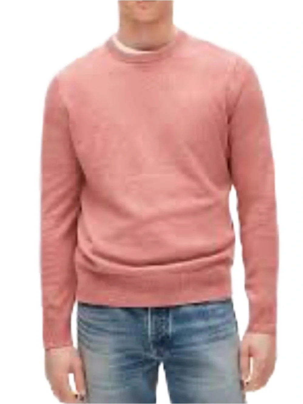 J Crew Mens Lightweight Cotton Waffle Knit Crewneck Sweater Pink Sz M NWT
